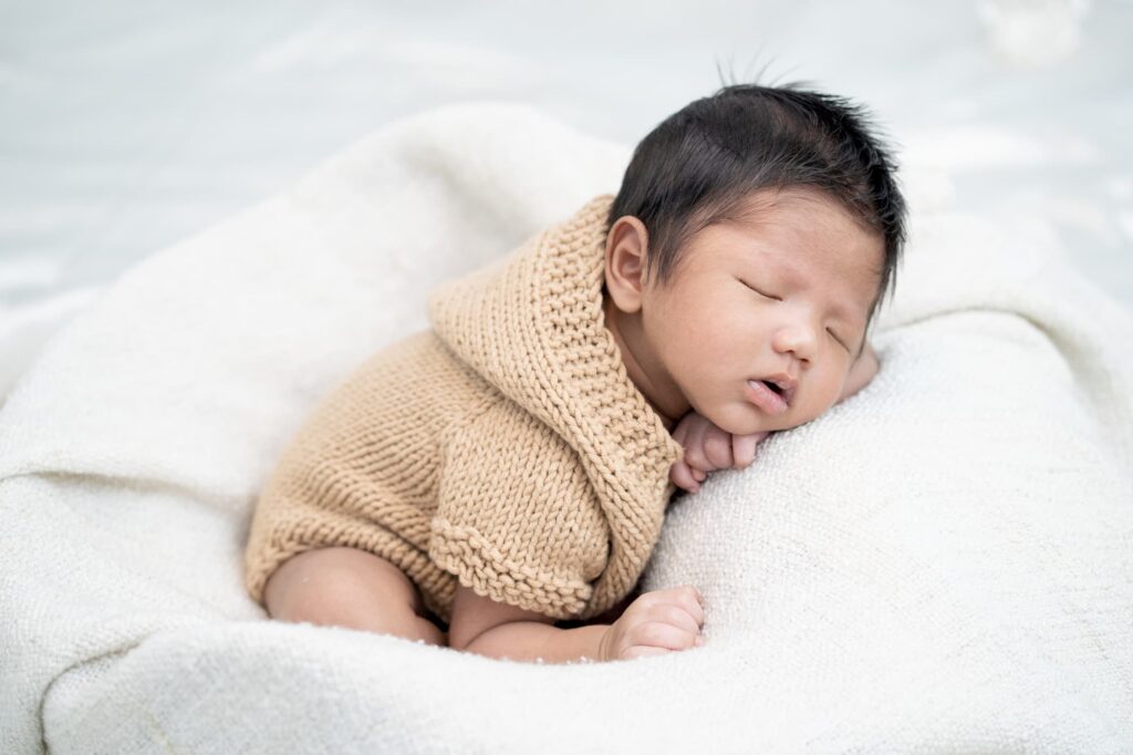 A baby sleeping