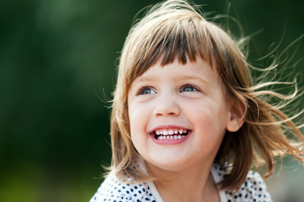A healthy child smiling